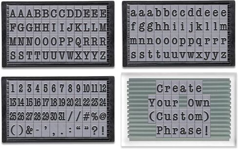 PEGZ Alphabet Letters American Typewriter Font Uppercase, Lowercase Numbers & Symbols 245 pc Stamp Kit Bundle in Saudi Arabia