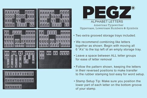 PEGZ Alphabet Letters American Typewriter Font Uppercase, Lowercase Numbers & Symbols 245 pc Stamp Kit Bundle in Saudi Arabia
