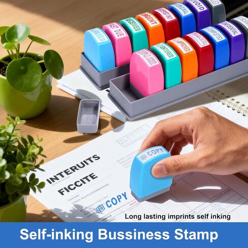 Paid, Approved, Copy, Scanned, Entered, Confidential, Completed, Return to Sender Stamp, Self Inking Office Stamps Set, Business Stamps for Invoices & Documents, 8Pcs Red Ink in Saudi Arabia