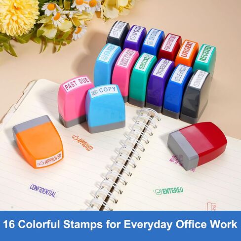 Paid, Approved, Copy, Scanned, Entered, Confidential, Completed, Return to Sender Stamp, Self Inking Office Stamps Set, Business Stamps for Invoices & Documents, 8Pcs Red Ink in Saudi Arabia
