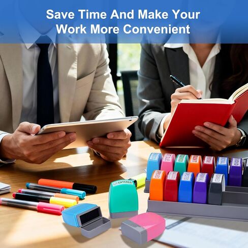 Paid, Approved, Copy, Scanned, Entered, Confidential, Completed, Return to Sender Stamp, Self Inking Office Stamps Set, Business Stamps for Invoices & Documents, 8Pcs Red Ink in Saudi Arabia