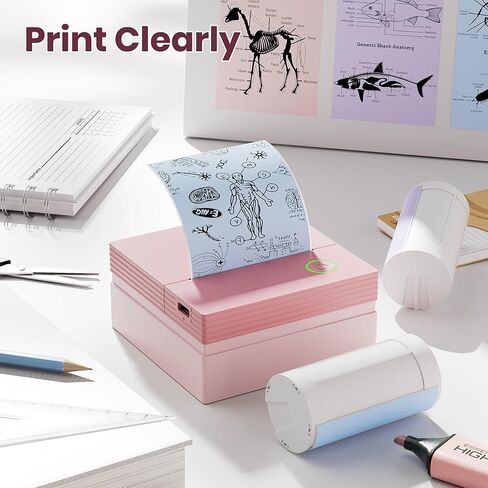 ملصقات طابعة حرارية أصلية ذاتية اللصق، متوافقة مع طابعة الملصقات الصغيرة PM290C، أسود على أبيض، ورق ملصقات مقاس 54 مم × 3.2 م للمجلة والدراسة والصور والملاحظات، 3 لفات، أبيض in Kuwait