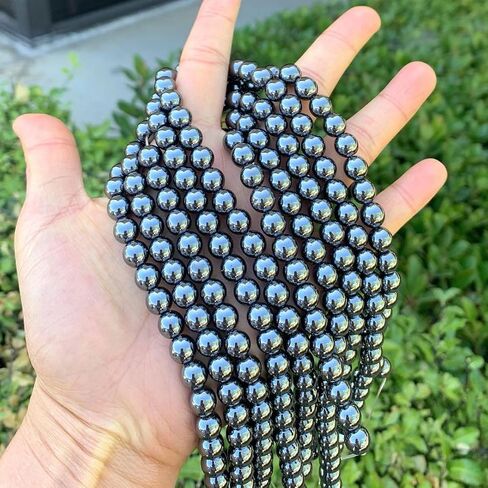 2 Strands Adabele Grade A Natural Hematite Silver Plated Healing Gemstone 4mm (0.16 inch) Loose Small Round Stone Beads (210-222pcs Total) for Jewelry Craft Making GFC-B4 in Saudi Arabia