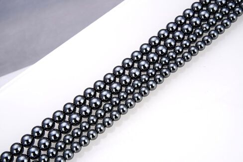 2 Strands Adabele Grade A Natural Hematite Silver Plated Healing Gemstone 4mm (0.16 inch) Loose Small Round Stone Beads (210-222pcs Total) for Jewelry Craft Making GFC-B4 in Saudi Arabia