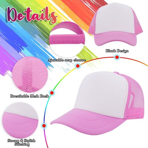 ZH 24 PCS تسامي Trucker Hats فارغة شبكة البيسبول قبعة بوليستر شبكية السائبة قبعة الشاحنة للرجال والنساء in Saudi Arabia