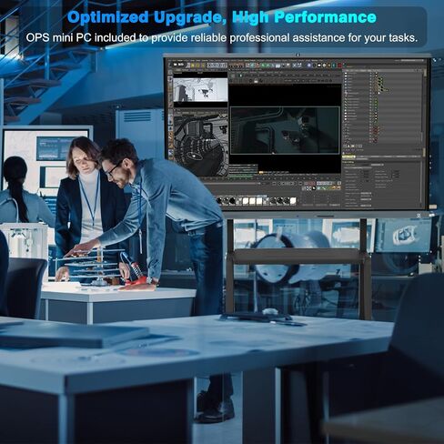 سبورة ذكية، سبورة بيضاء تفاعلية مقاس 86 بوصة مع نظام التشغيل Windows 11 Pro 13th i7 16+512G وAndroid 13، وكاميرا AI مدمجة و8 ميكروفونات - لوحة ذكية تعمل باللمس بدقة 4K للمكتب والمدرسة in Kuwait