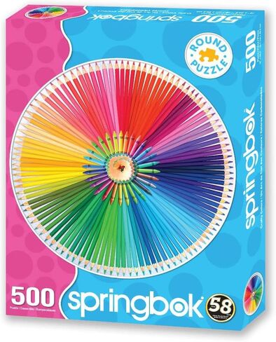 Springbok 500 Piece Round Jigsaw Puzzle Colorful Bloom - Made in USA in Saudi Arabia