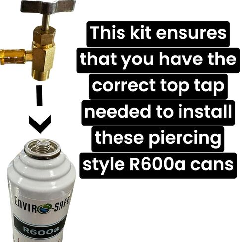 ENVIRO-SAFE R600a Refrigerant | 1 Pack | 6 oz/170g Can | Piercing Style Can for HVAC Use (Include Charging Gauge and Bullet Piercing Valve) in Saudi Arabia