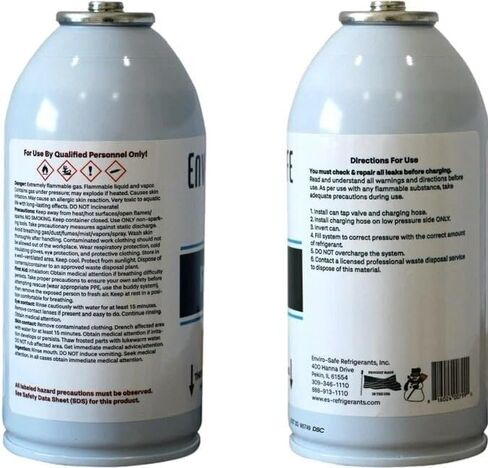 ENVIRO-SAFE R600a Refrigerant | 1 Pack | 6 oz/170g Can | Piercing Style Can for HVAC Use (Include Charging Gauge and Bullet Piercing Valve) in Saudi Arabia
