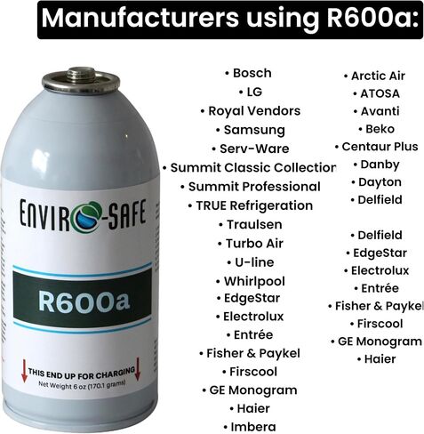 ENVIRO-SAFE R600a Refrigerant | 1 Pack | 6 oz/170g Can | Piercing Style Can for HVAC Use (Include Charging Gauge and Bullet Piercing Valve) in Saudi Arabia