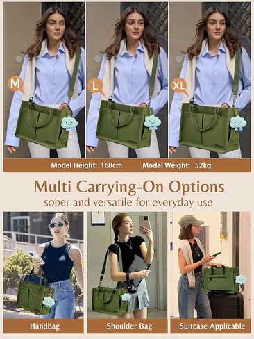 BESBESME Canvas Tote Bag for Women with Zipper & Compartments– Large Work & College Laptop Tote Crossbody Shoulder Bag in Saudi Arabia