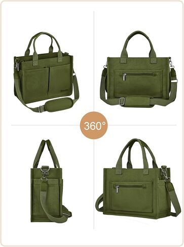 BESBESME Canvas Tote Bag for Women with Zipper & Compartments– Large Work & College Laptop Tote Crossbody Shoulder Bag in Saudi Arabia