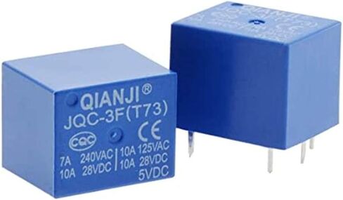 JQC3F T73 تيار مستمر 12 فولت ملف 5 دبابيس صغيرة SPST مرحل الطاقة PCB نوع 25 قطعة in Kuwait