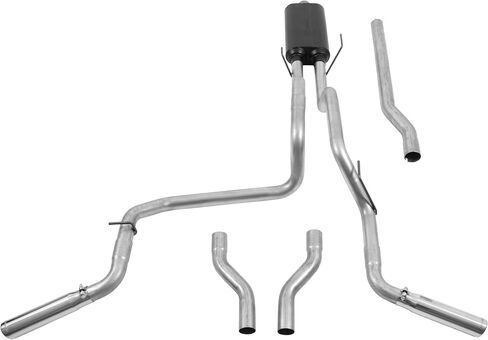 Flowmaster 17438 American Thunder Cat-Back Exhaust Kit Dual 2.5 Inch Aluminized Steel Tailpipes 3 Inch Polished 304 Stainless Steel Tips Compatible with 2003-2008 Dodge Ram 2500 3500 5.7L in Saudi Arabia