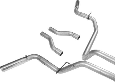 Flowmaster 17438 American Thunder Cat-Back Exhaust Kit Dual 2.5 Inch Aluminized Steel Tailpipes 3 Inch Polished 304 Stainless Steel Tips Compatible with 2003-2008 Dodge Ram 2500 3500 5.7L in Saudi Arabia
