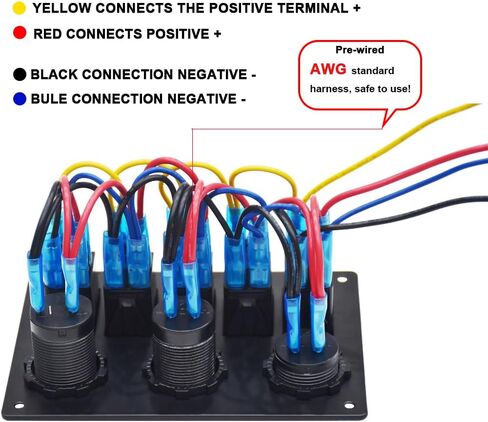 مقاوم للماء الأحمر قارب الروك لوحة التبديل 3.1A فولت المزدوج USB مقبس LED ضوء الفولتميتر ولاعة السجائر المقبس 5 بانج الروك لوحة التبديل لسيارة RV SUV قارب in Kuwait