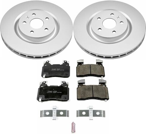 Power Stop KOE7007 مجموعة فرامل بديلة أمامية متخصصة - دوارات فرامل OE ووسادات فرامل سيراميك لسيارة شيفروليه SS 2014-2017 [نموذج محدد] in Kuwait