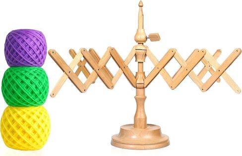 Bhartiya Handicrafts لفافة غزل خشب الورد (لفاف + سويفت) مصنوعة يدويًا من خيوط خشبية كبيرة لحياكة الحياكة | مظلة سويفت ذات سطح طاولة شديدة التحمل (تصميم 5) in Saudi Arabia