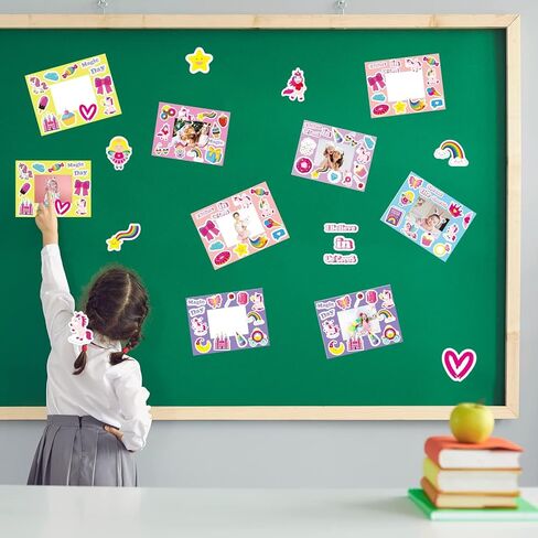 chiazllta 30 Packs Summer Unicorn Picture Frame Craft Kits for Girls Magic Unicorn DIY Craft Art Party Favor Home Classroom Game Activities in Saudi Arabia