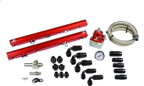 Aeromotive 14102 5.0 لتر نظام السكك الحديدية للوقود Ford Street Billet (Ford 5.0 86-98) 5/8 بوصة معرف. in Kuwait
