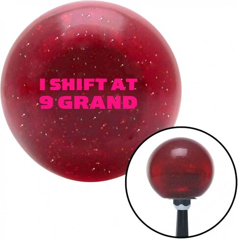 American Shifter 56229 مقبض ناقل الحركة المعدني الأحمر مع إدراج 16 مم × 1.5 (وردي I Shift عند 9 Grand) in Saudi Arabia