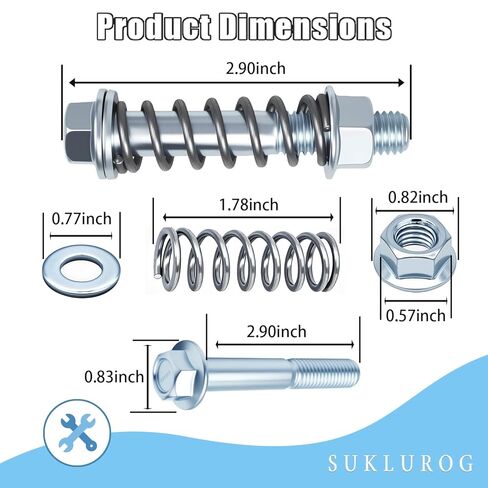 (2 قطعة) مسامير مشعب عادم السيارة M10x1.5 مم، ومسامير شفة العادم، ومجموعة مسامير وصواميل العادم مع نوابض لجاسكي العادم، ومسامير شفة العادم، وإكسسوارات السيارات المتوافقة مع معظم السيارات in Kuwait