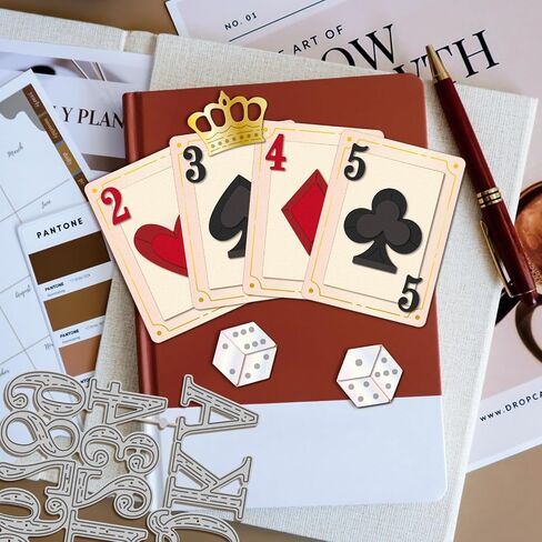 GLOBLELAND Poker Chess and Dice Metal Cutting Dies Die Cuts for DIY Scrapbooking Easter Birthday Wedding Cards Making Album Envelope Decoration,Matte Platinum in Saudi Arabia