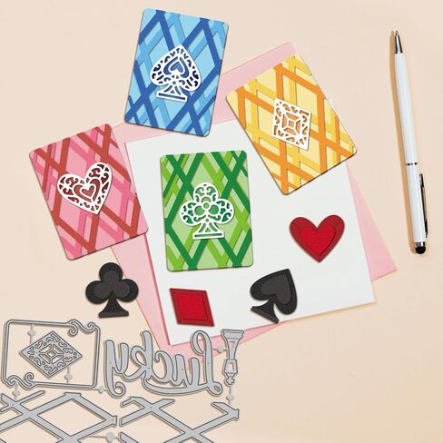 GLOBLELAND Poker Chess and Dice Metal Cutting Dies Die Cuts for DIY Scrapbooking Easter Birthday Wedding Cards Making Album Envelope Decoration,Matte Platinum in Saudi Arabia