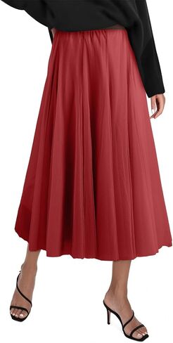 Happy Sailed Womens Tulle Skirt Fall Fashion Elastic High Waisted A-Line Layered Flowy Long Tutu Skirts Date Night Outfits in Saudi Arabia