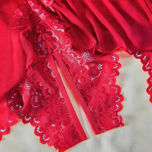 Sexy Lingerie for Women Lace Bodysuit One Piece Teddy Mini Babydoll Mesh Sleepwear V Neck Chemise Nightgowns in Saudi Arabia