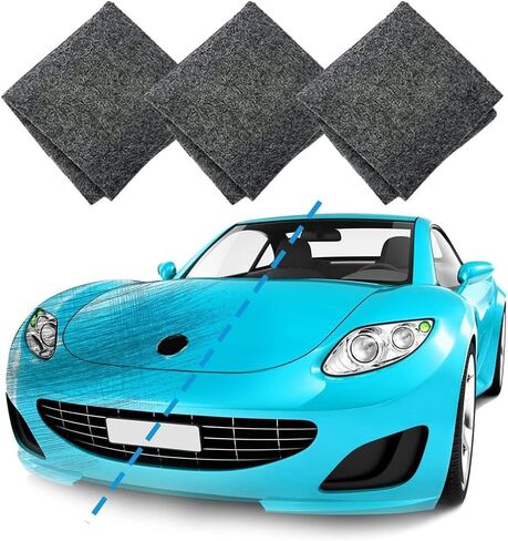 3Pcs Nano Sparkle Cloth Car Scratch Remover - Advanced Nano Scratch Fix Tool - Easily Removes Small Scratches, Swirls, Residue & Water Spots - Restores Car Paint to Original, Like-New Shine in Saudi Arabia