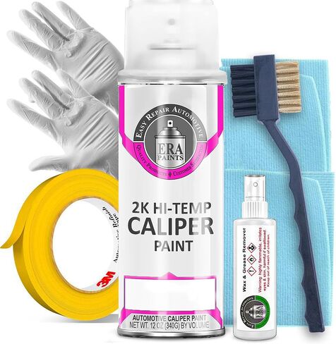 ERA Paints 2K Brake Caliper Spray Paint – Pink | High-Gloss Finish, 500°F Heat & Chemical Resistant | Chip-Resistant 12 oz Aerosol | Made in USA in Saudi Arabia