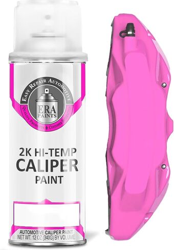 ERA Paints 2K Brake Caliper Spray Paint – Pink | High-Gloss Finish, 500°F Heat & Chemical Resistant | Chip-Resistant 12 oz Aerosol | Made in USA in Saudi Arabia