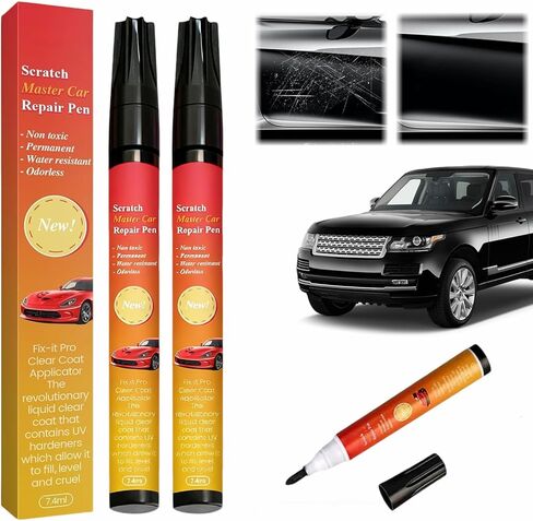 All Cars Magic Pen, Magic Car Scratch Removal Pen, Quick Car Scratch Remover for All Black Cars Paint Scratches, Weather-Resistant & Long-Lasting Touch Up Paint Pen for A Seamless Black Car Finish, 2PCS in Kuwait