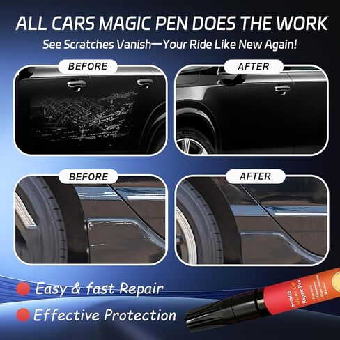 All Cars Magic Pen, Magic Car Scratch Removal Pen, Quick Car Scratch Remover for All Black Cars Paint Scratches, Weather-Resistant & Long-Lasting Touch Up Paint Pen for A Seamless Black Car Finish, 2PCS in Kuwait