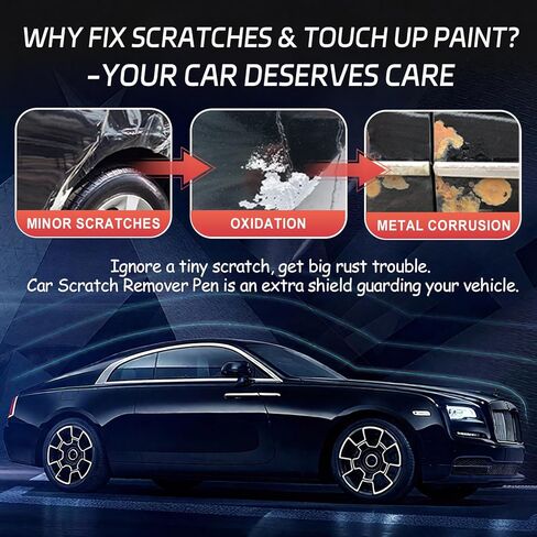 All Cars Magic Pen, Magic Car Scratch Removal Pen, Quick Car Scratch Remover for All Black Cars Paint Scratches, Weather-Resistant & Long-Lasting Touch Up Paint Pen for A Seamless Black Car Finish, 2PCS in Kuwait