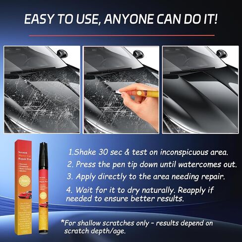All Cars Magic Pen, Magic Car Scratch Removal Pen, Quick Car Scratch Remover for All Black Cars Paint Scratches, Weather-Resistant & Long-Lasting Touch Up Paint Pen for A Seamless Black Car Finish, 2PCS in Kuwait
