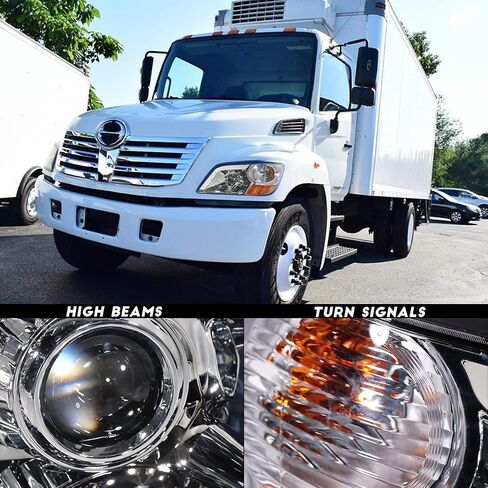 Headlight Assembly fit for 2011+ Hino 238 258 268 338 Truck Left Driver Side with Silver Painted Headlamp (LED Lens) in Saudi Arabia