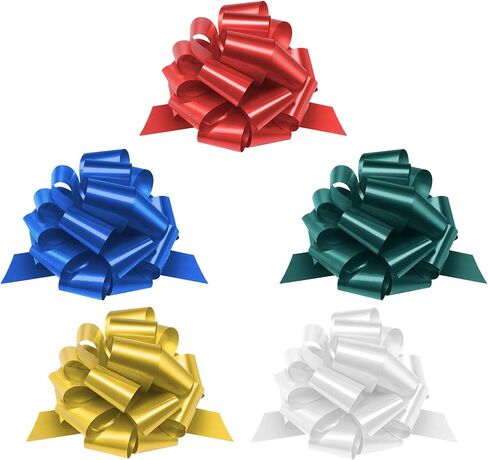 Zoe Deco Gift Bows (Red, 9" Wide, 24 Loops, 6 Pack), Weather Resistant Gift Bow, Red Pull Bows, Bows for Gifts, Gift Bows for Presents, Gift Wrapping and Decoration in Kuwait