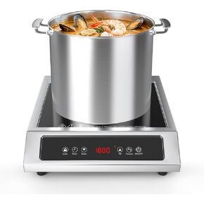 Commercial Induction Cooktop Portable 1800W,ANHANE Countertop Burner Induction Hot Plate Electric for Cooking,9 Temp Levels,3 Hours Timer,Auto-Shut-Off,Touch Panel,Child Safety Lock in Saudi Arabia