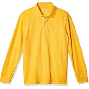 The Children's Place boys Long Sleeve Polo Shirt, New Yellow, 4T US in Saudi Arabia