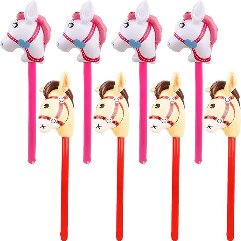 8 Pieces 40 Inch Inflatable Stick Horse Inflatable Cowboy Cowgirl Horse head Stick Pony Stick Balloon for Christmas Birthday Theme Parties Home Decoration in Saudi Arabia