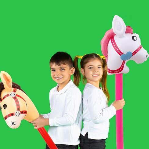 8 Pieces 40 Inch Inflatable Stick Horse Inflatable Cowboy Cowgirl Horse head Stick Pony Stick Balloon for Christmas Birthday Theme Parties Home Decoration in Saudi Arabia