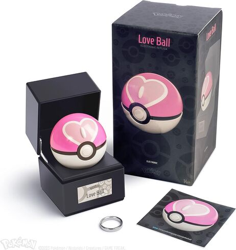 The Wand Company Great Ball Authentic Replica - Realistic, Electronic, Die-Cast Poké Ball with Display Case Light Features – Officially Licensed by Pokémon in Saudi Arabia