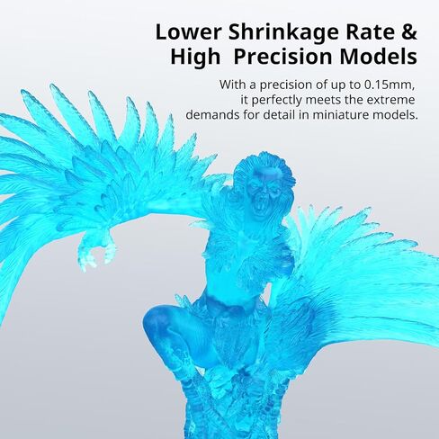 ANYCUBIC Upgraded Water Washable 3D Printer Resin, 405nm High Precision 3D Resin, Low Shrinkage Photopolymer Resin for 4K/8K/12K Capable LCD DLP Resin 3D Printer Printing (Grey, 1000g) in Kuwait