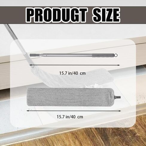 Retractable Gap Cleaner, Extendable Duster with Long Pole & 5 Tools for Hard-to-Reach Areas Under Furniture & Appliances, Under Couch, Bed, Tight Spaces, Crevices, Washable Microfiber, Extension Pole in Saudi Arabia