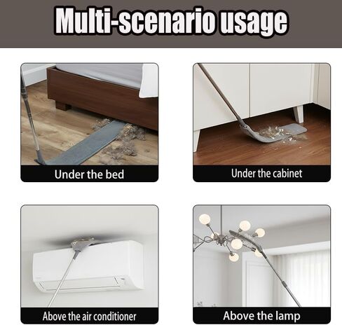 Retractable Gap Cleaner, Extendable Duster with Long Pole & 5 Tools for Hard-to-Reach Areas Under Furniture & Appliances, Under Couch, Bed, Tight Spaces, Crevices, Washable Microfiber, Extension Pole in Saudi Arabia