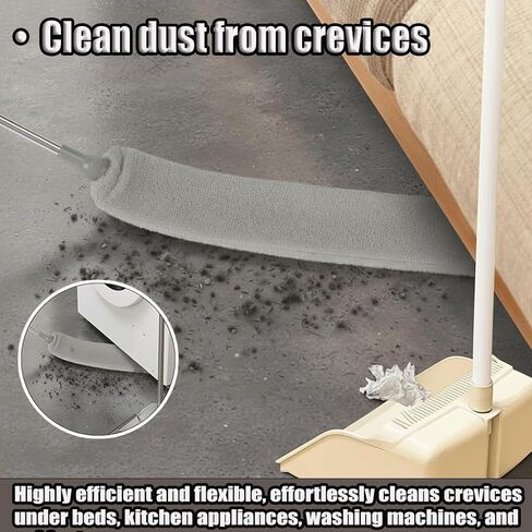 Retractable Gap Cleaner, Extendable Duster with Long Pole & 5 Tools for Hard-to-Reach Areas Under Furniture & Appliances, Under Couch, Bed, Tight Spaces, Crevices, Washable Microfiber, Extension Pole in Saudi Arabia