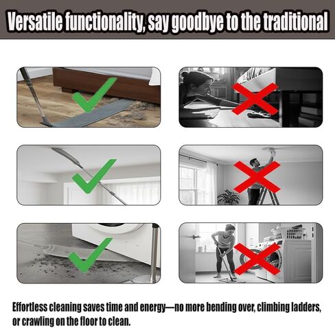Retractable Gap Cleaner, Extendable Duster with Long Pole & 5 Tools for Hard-to-Reach Areas Under Furniture & Appliances, Under Couch, Bed, Tight Spaces, Crevices, Washable Microfiber, Extension Pole in Saudi Arabia