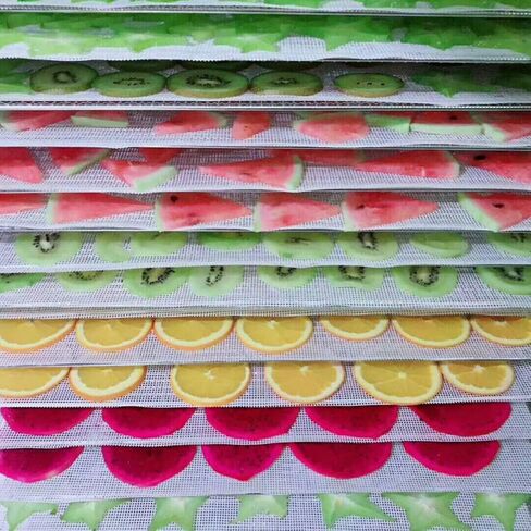 Yosoo Rectangular Digital Dehydrator Silicone Sheets, Reusable, Easy to Wash, 5 Pack, 29x37cm, with Dryer Mesh (As Shown) in Saudi Arabia
